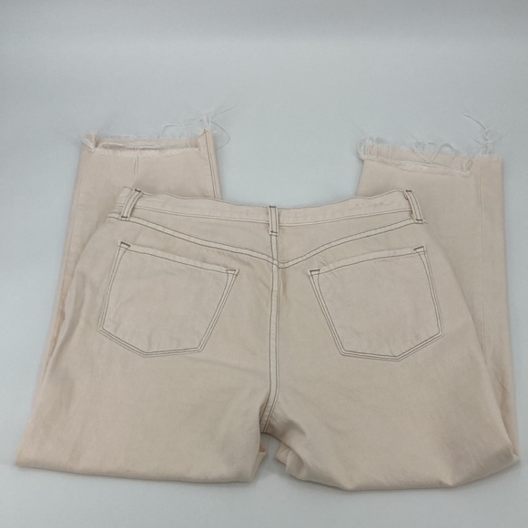 J Brand Wynne 100% Cotton High Rise Button Fly Crop Raw Hem Straight Jeans 32 - Picture 4 of 15